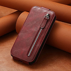 Leather Case Flip Cover Vertical S01D for Google Pixel 7 Pro 5G Red