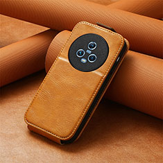 Leather Case Flip Cover Vertical S01D for Huawei Honor Magic5 5G Brown