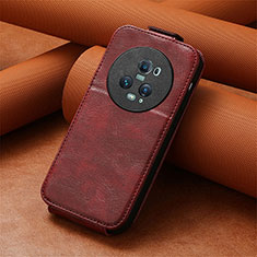 Leather Case Flip Cover Vertical S01D for Huawei Honor Magic5 Pro 5G Red