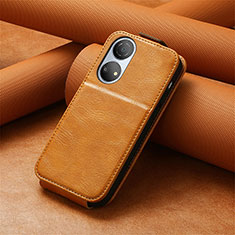 Leather Case Flip Cover Vertical S01D for Huawei Honor X7 Brown