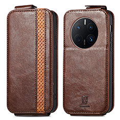 Leather Case Flip Cover Vertical S01D for Huawei Mate 50 Pro Brown