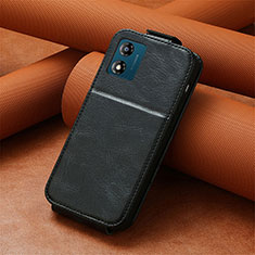 Leather Case Flip Cover Vertical S01D for Motorola Moto E13 Black