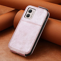 Leather Case Flip Cover Vertical S01D for Motorola Moto G53 5G Rose Gold