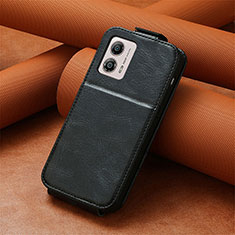Leather Case Flip Cover Vertical S01D for Motorola Moto G53j 5G Black