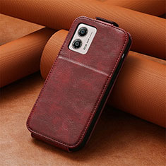 Leather Case Flip Cover Vertical S01D for Motorola Moto G53j 5G Red