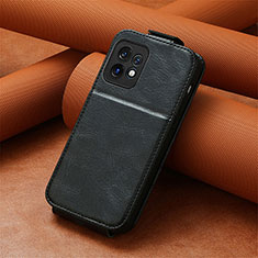 Leather Case Flip Cover Vertical S01D for Motorola Moto X40 5G Black