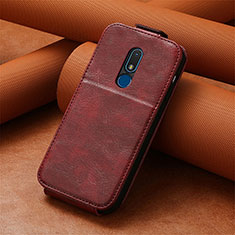 Leather Case Flip Cover Vertical S01D for Nokia C3 Red