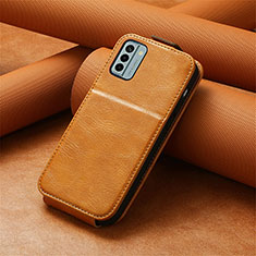 Leather Case Flip Cover Vertical S01D for Nokia G22 Brown