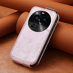 Leather Case Flip Cover Vertical S01D for Oppo Find X6 5G Rose Gold