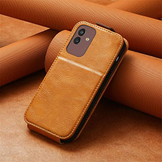Leather Case Flip Cover Vertical S01D for Samsung Galaxy M13 5G Brown