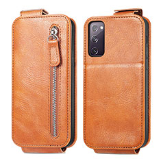 Leather Case Flip Cover Vertical S01D for Samsung Galaxy S20 FE 4G Brown