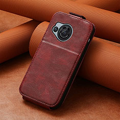 Leather Case Flip Cover Vertical S01D for Sharp Aquos R8 Red