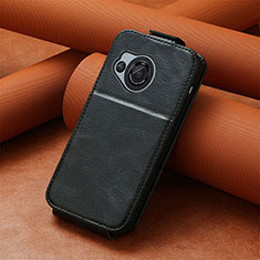 Leather Case Flip Cover Vertical S01D for Sharp Aquos R8s Black