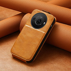 Leather Case Flip Cover Vertical S01D for Sharp Aquos R8s Pro Brown