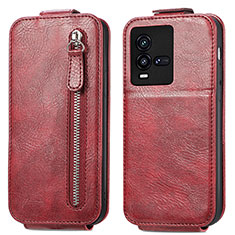 Leather Case Flip Cover Vertical S01D for Vivo iQOO 10 5G Red