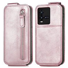 Leather Case Flip Cover Vertical S01D for Vivo iQOO 9T 5G Rose Gold