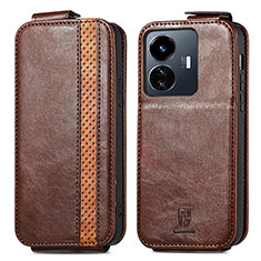 Leather Case Flip Cover Vertical S01D for Vivo iQOO Z6 Lite 5G Brown