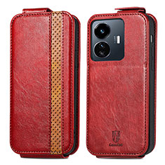 Leather Case Flip Cover Vertical S01D for Vivo Y77 5G Red