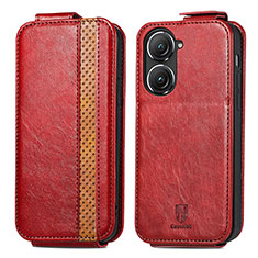 Leather Case Flip Cover Vertical S02D for Asus Zenfone 9 Red