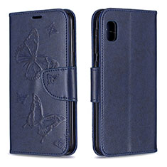Leather Case Stands Butterfly Flip Cover Holder B01F for Samsung Galaxy A10e Blue