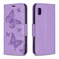 Leather Case Stands Butterfly Flip Cover Holder B01F for Samsung Galaxy A10e Clove Purple
