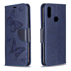 Leather Case Stands Butterfly Flip Cover Holder B01F for Samsung Galaxy A10s Blue