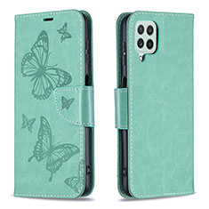 Leather Case Stands Butterfly Flip Cover Holder B01F for Samsung Galaxy A22 4G Green