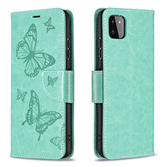 Leather Case Stands Butterfly Flip Cover Holder B01F for Samsung Galaxy A22s 5G Green