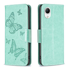Leather Case Stands Butterfly Flip Cover Holder B01F for Samsung Galaxy A23 5G SC-56C Green