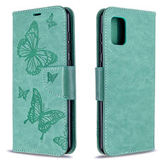 Leather Case Stands Butterfly Flip Cover Holder B01F for Samsung Galaxy A31 Green