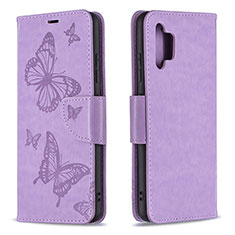 Leather Case Stands Butterfly Flip Cover Holder B01F for Samsung Galaxy A32 4G Clove Purple