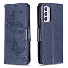 Leather Case Stands Butterfly Flip Cover Holder B01F for Samsung Galaxy A34 5G Blue