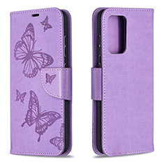 Leather Case Stands Butterfly Flip Cover Holder B01F for Samsung Galaxy A52 4G Clove Purple