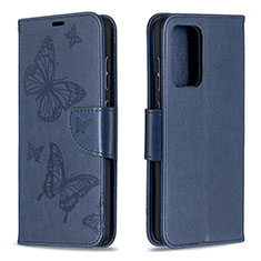 Leather Case Stands Butterfly Flip Cover Holder B01F for Samsung Galaxy A52s 5G Blue