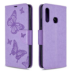 Leather Case Stands Butterfly Flip Cover Holder B01F for Samsung Galaxy A70E Clove Purple