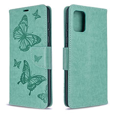 Leather Case Stands Butterfly Flip Cover Holder B01F for Samsung Galaxy A71 4G A715 Green