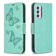 Leather Case Stands Butterfly Flip Cover Holder B01F for Samsung Galaxy A82 5G Green