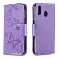 Leather Case Stands Butterfly Flip Cover Holder B01F for Samsung Galaxy M20 Clove Purple