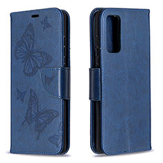 Leather Case Stands Butterfly Flip Cover Holder B01F for Samsung Galaxy S20 FE 4G Blue