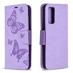 Leather Case Stands Butterfly Flip Cover Holder B01F for Samsung Galaxy S20 FE 4G Clove Purple