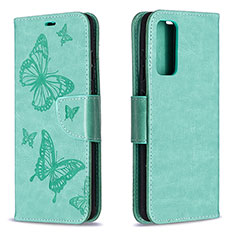 Leather Case Stands Butterfly Flip Cover Holder B01F for Samsung Galaxy S20 FE 4G Green