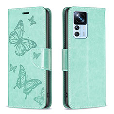 Leather Case Stands Butterfly Flip Cover Holder B01F for Xiaomi Mi 12T 5G Green