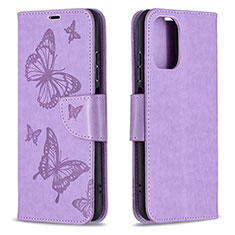 Leather Case Stands Butterfly Flip Cover Holder B01F for Xiaomi Poco M5S Clove Purple