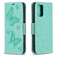 Leather Case Stands Butterfly Flip Cover Holder B01F for Xiaomi Poco M5S Green