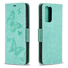 Leather Case Stands Butterfly Flip Cover Holder B01F for Xiaomi Redmi Note 10 Pro Max Green