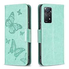 Leather Case Stands Butterfly Flip Cover Holder B01F for Xiaomi Redmi Note 12 Pro 4G Green