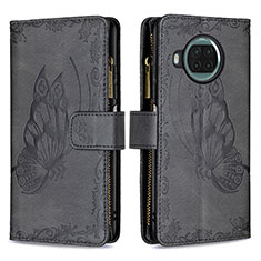 Leather Case Stands Butterfly Flip Cover Holder B03F for Xiaomi Mi 10i 5G Black