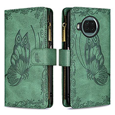 Leather Case Stands Butterfly Flip Cover Holder B03F for Xiaomi Mi 10i 5G Green