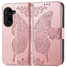 Leather Case Stands Butterfly Flip Cover Holder for Asus ZenFone 10 Rose Gold