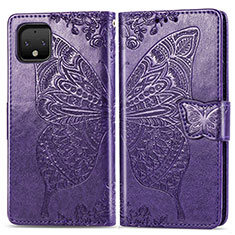 Leather Case Stands Butterfly Flip Cover Holder for Google Pixel 4 XL Purple